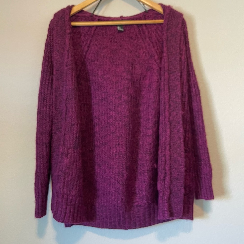 Forever 21 Purple Open Front Cardigan